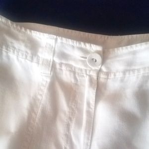 DKNY Whte linen cropped pants